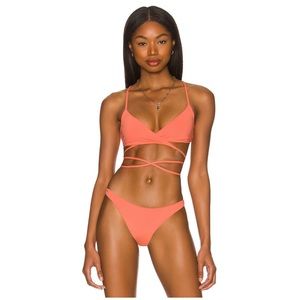 L*Space Fusion Coral Bikini Set, Kristen Top & Camacho Bottom, NWT